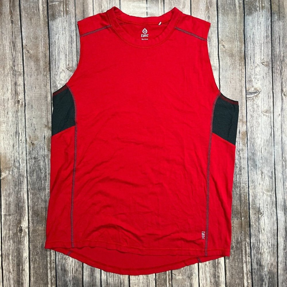 TASC Bamboo Tank Top Sleeveless Shirt XL Mens Red Performance Baselayer Active